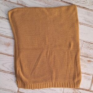 NWOT Knit Baby Blanket, Mustard